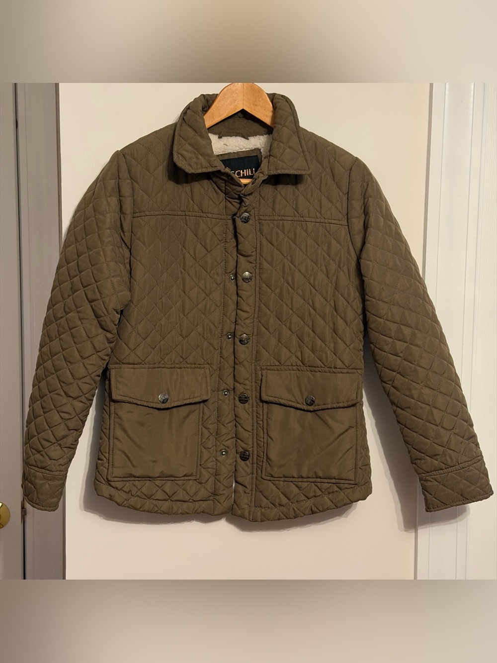 Big Chill Quilted Utility Jacket in Olive Brown